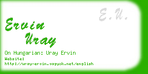 ervin uray business card